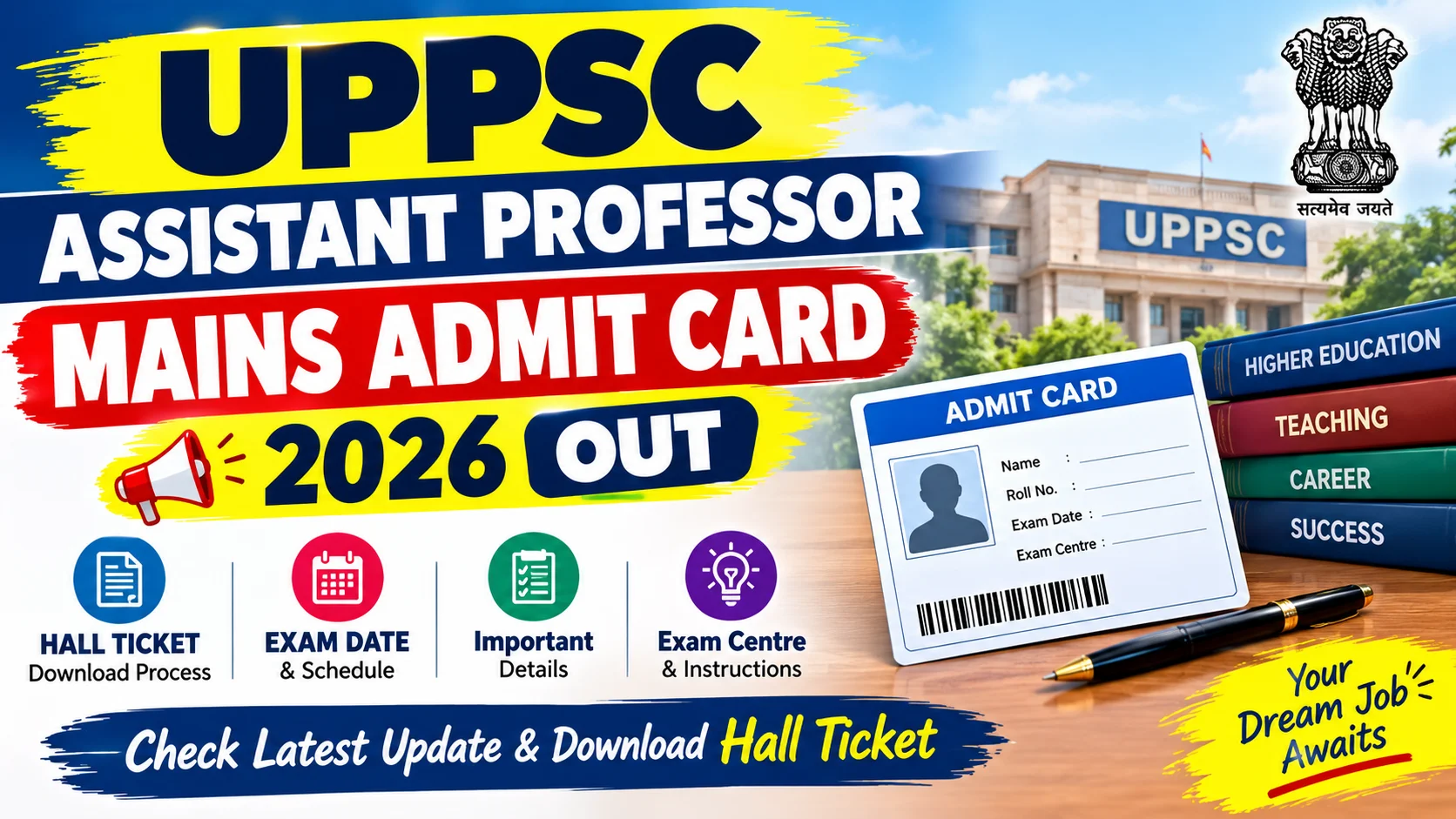 UPPSC Assistant Professor Mains Admit Card 2026