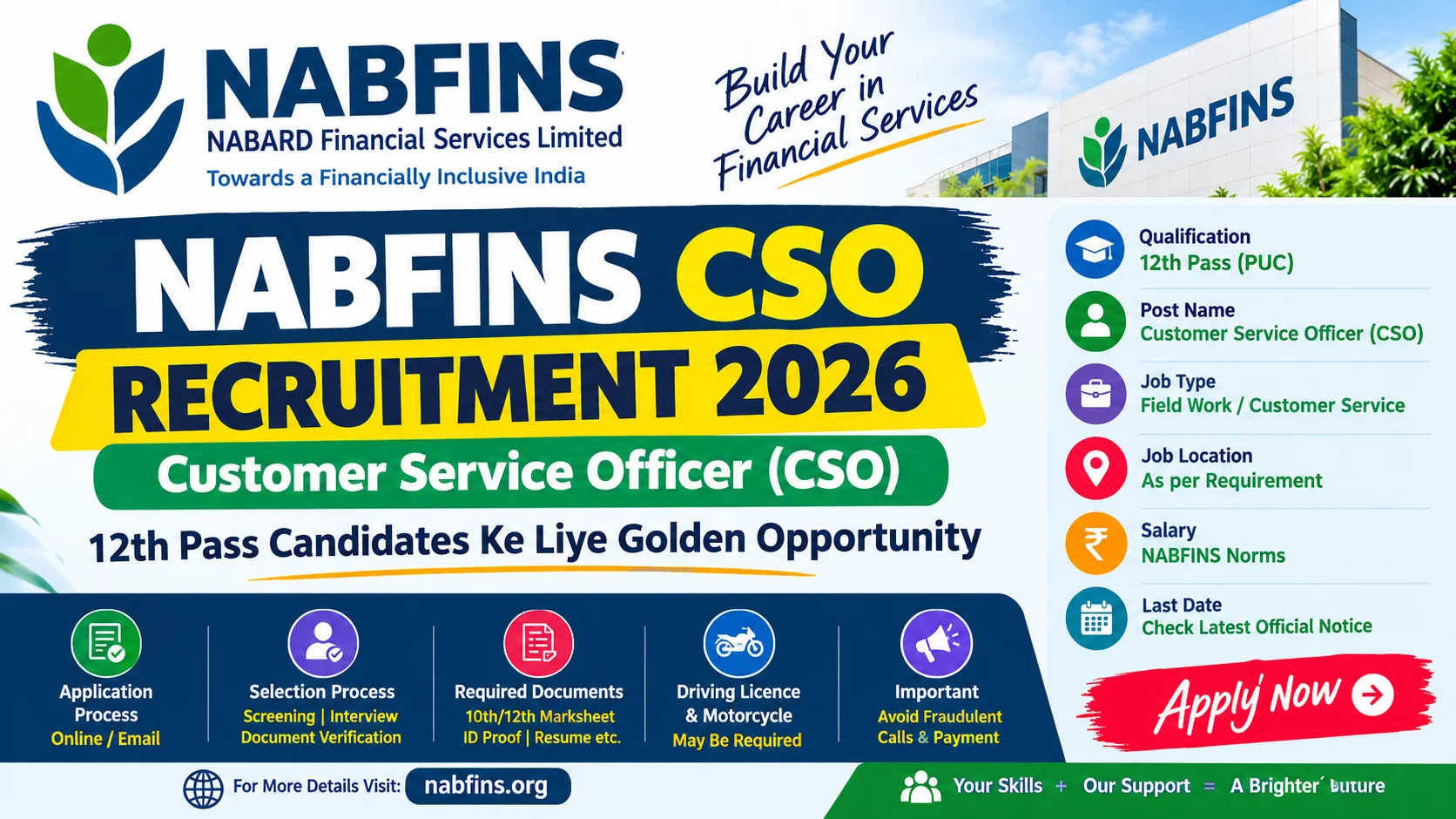 NABFINS CSO Recruitment 2026