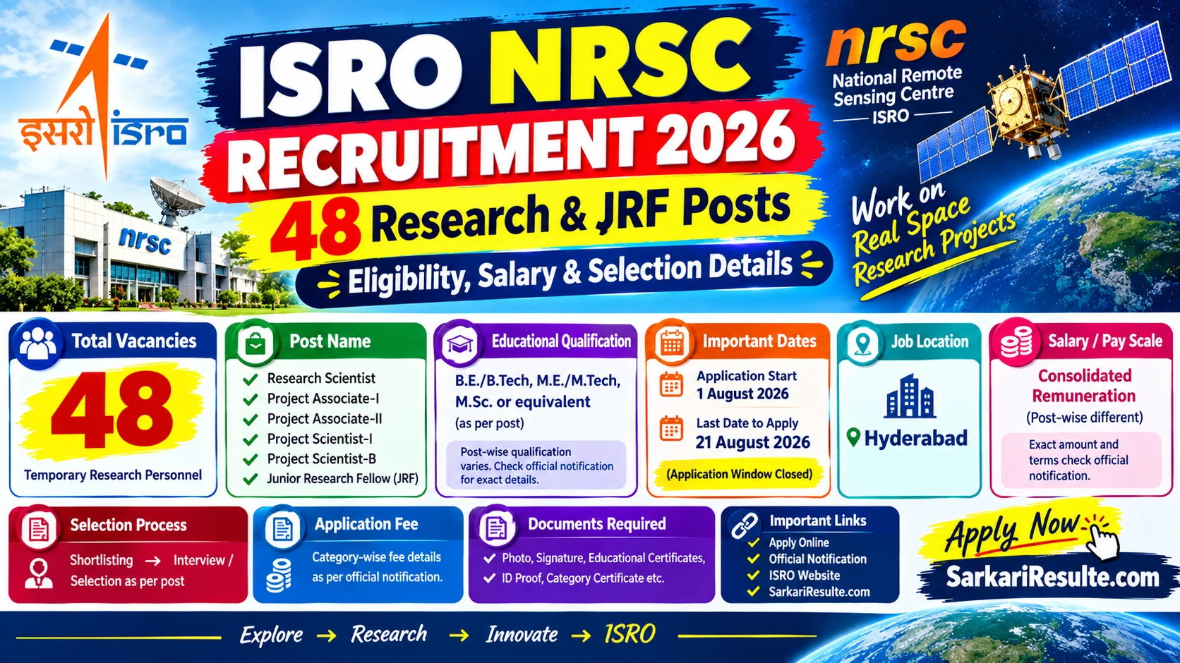 ISRO SAC Recruitment 2026