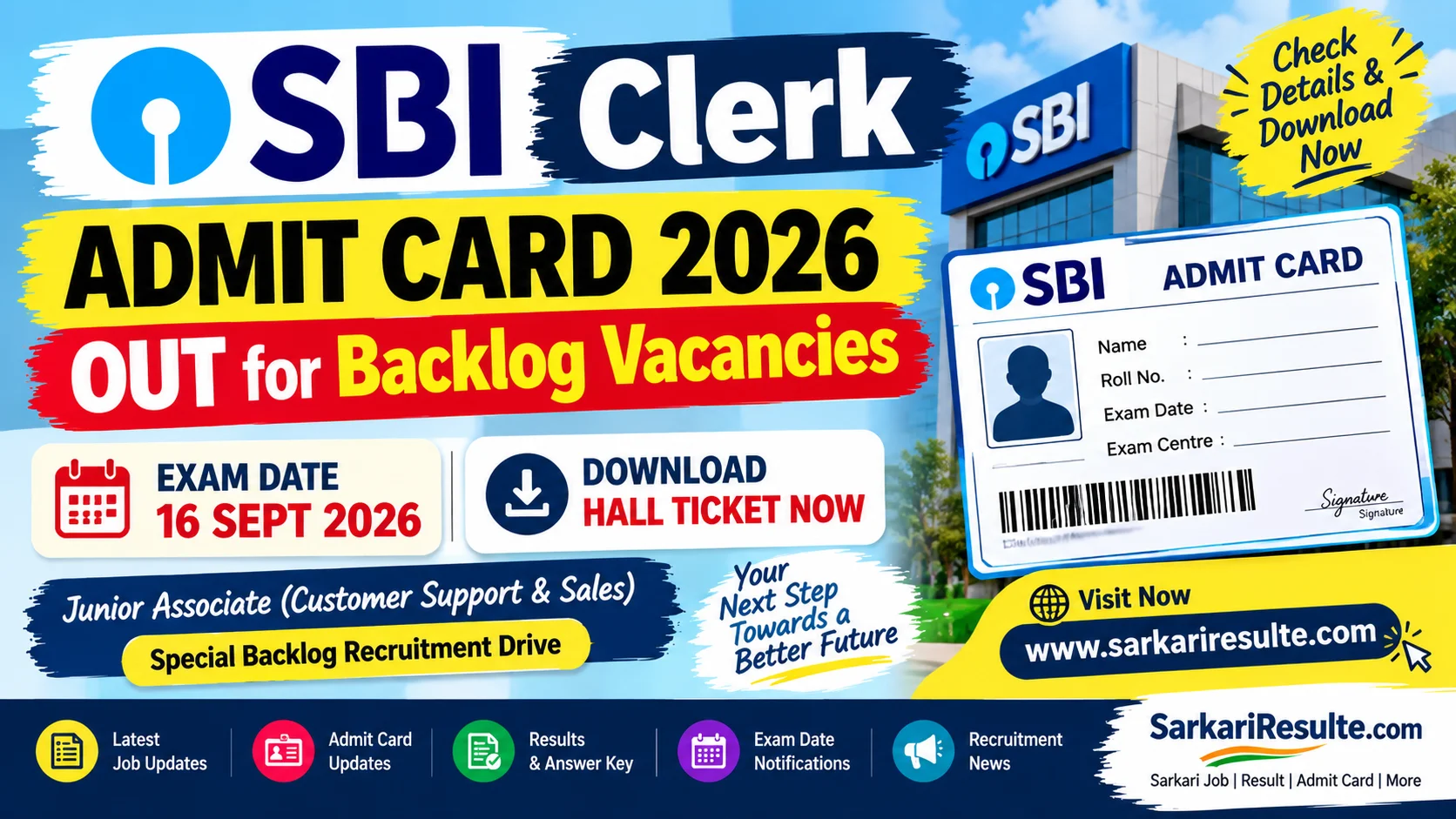 SBI Clerk Admit Card 2026 Out for Backlog Vacancies